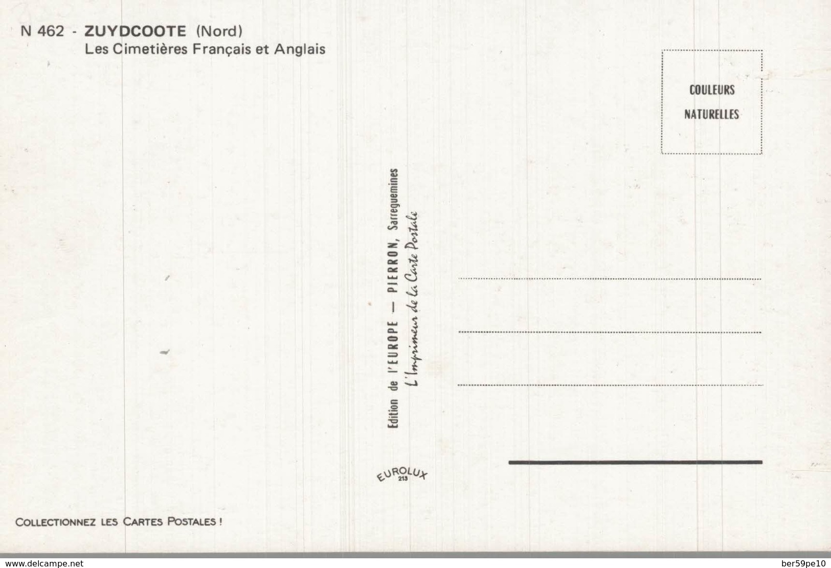 59 ZUYDCOOTE  LES CIMETIERES FRANCAIS ET ANGLAIS - Other & Unclassified