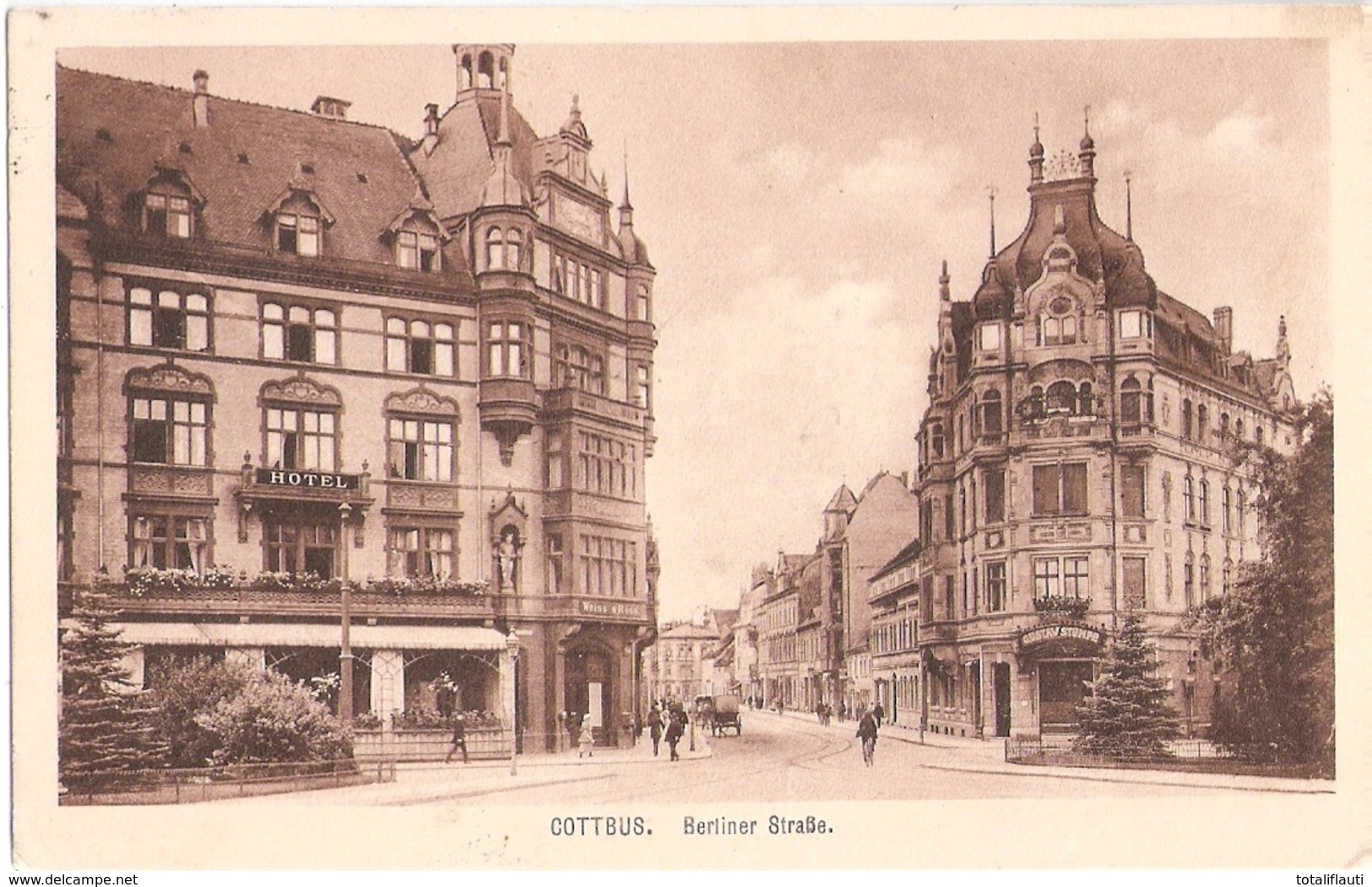 COTTBUS Berliner Strasse Hotel WEISSES ROSS Firma GUSTAV STUMPE 21.10.1930 Gelaufen - Cottbus