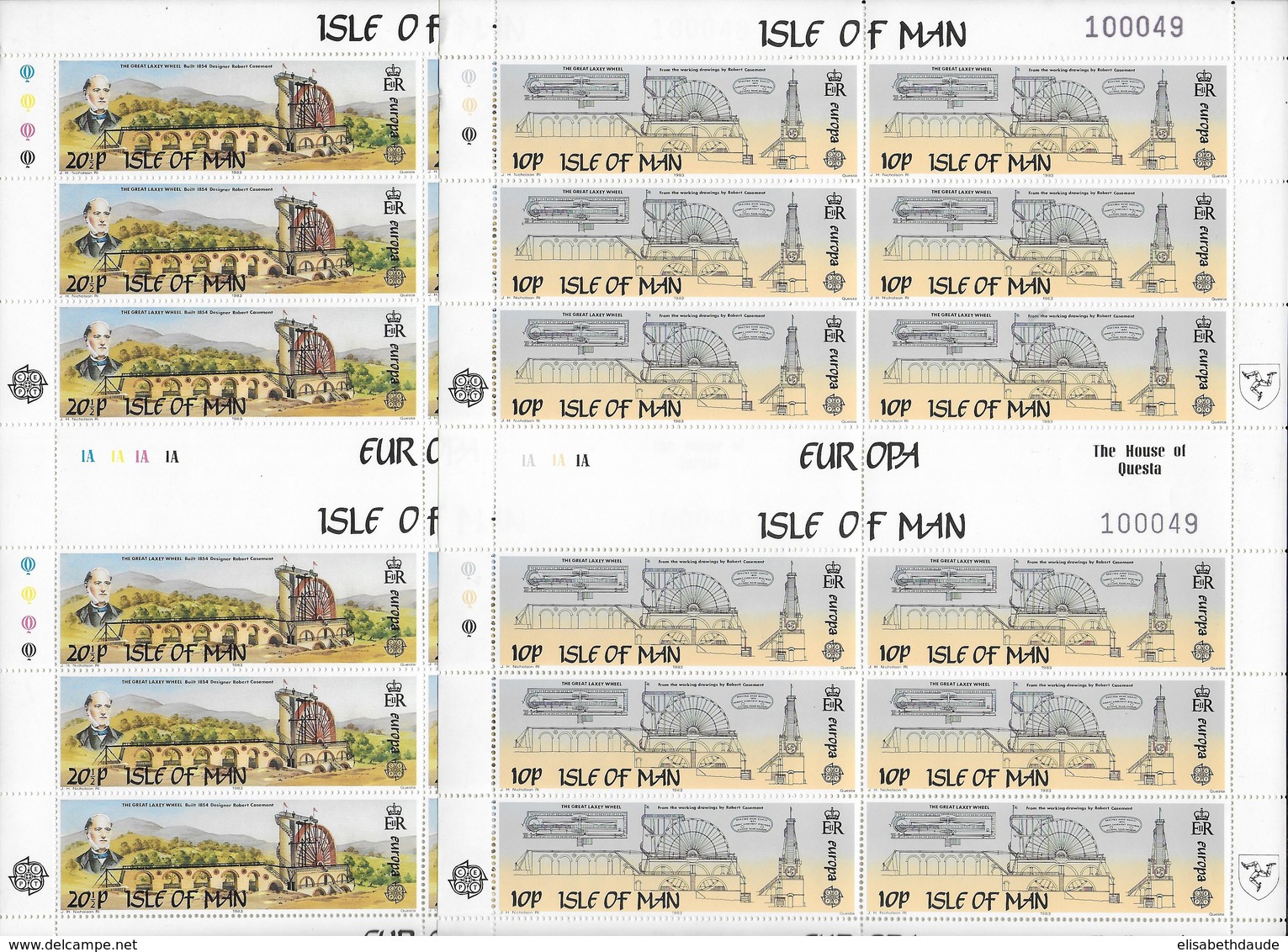 MAN - EUROPA  1983 - FEUILLES COMPLETES YT N° 231/232 ** MNH - - Man (Eiland)