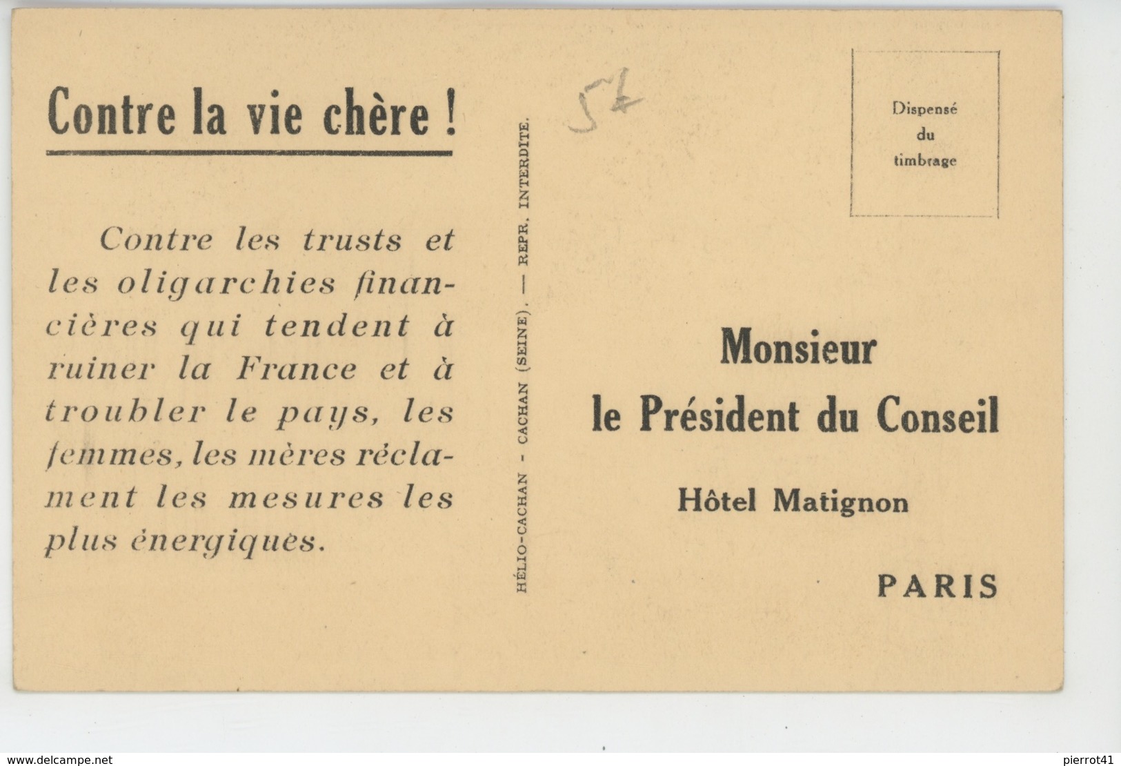 FEMMES - Femme Au Foyer - Lutte Contre La Vie Chère ! Contre Les Trusts Et Les Oligarchies Financières... - Ohne Zuordnung