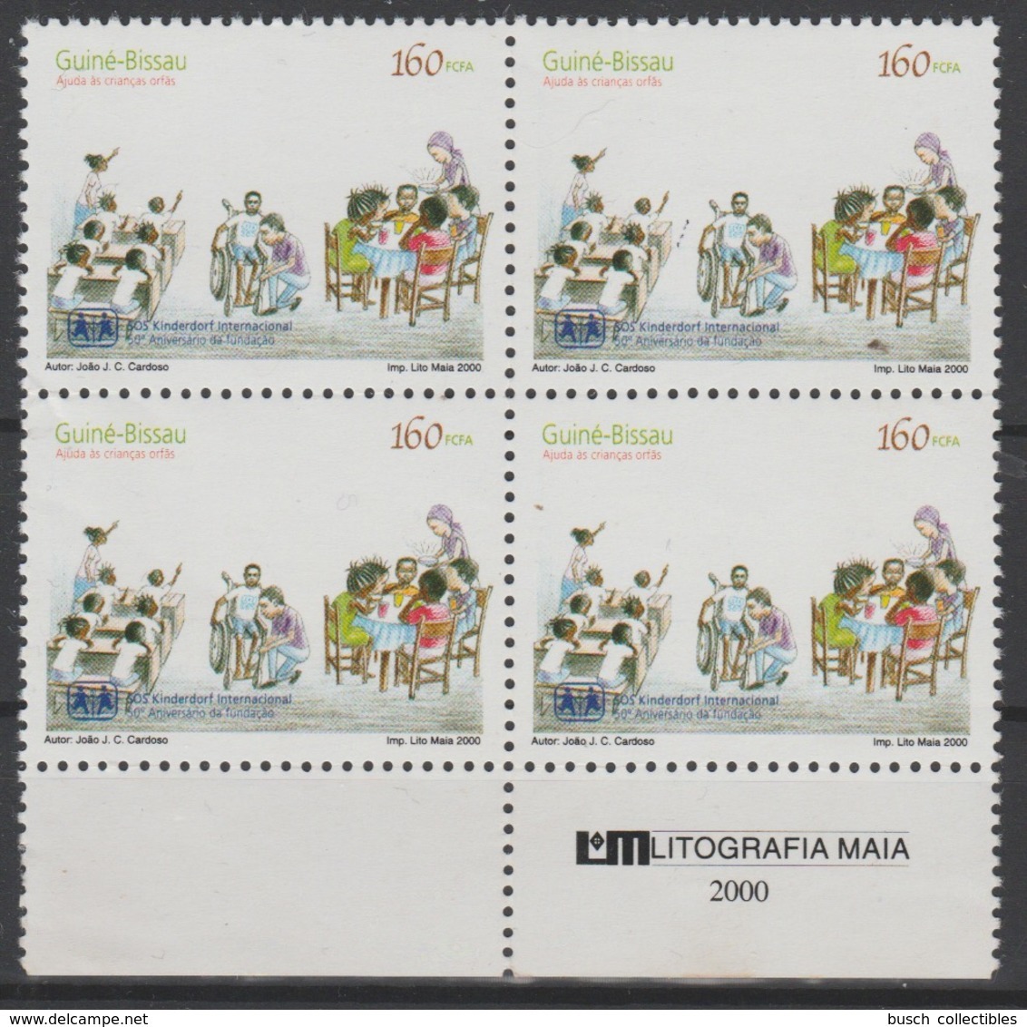 Guiné-Bissau Guinea Guinée 2000 Mi. 1268 160 FCFA Block Of 4 SOS Kinderdorf Village D'enfants 50 Ans Jahre Years MNH** - Stamps