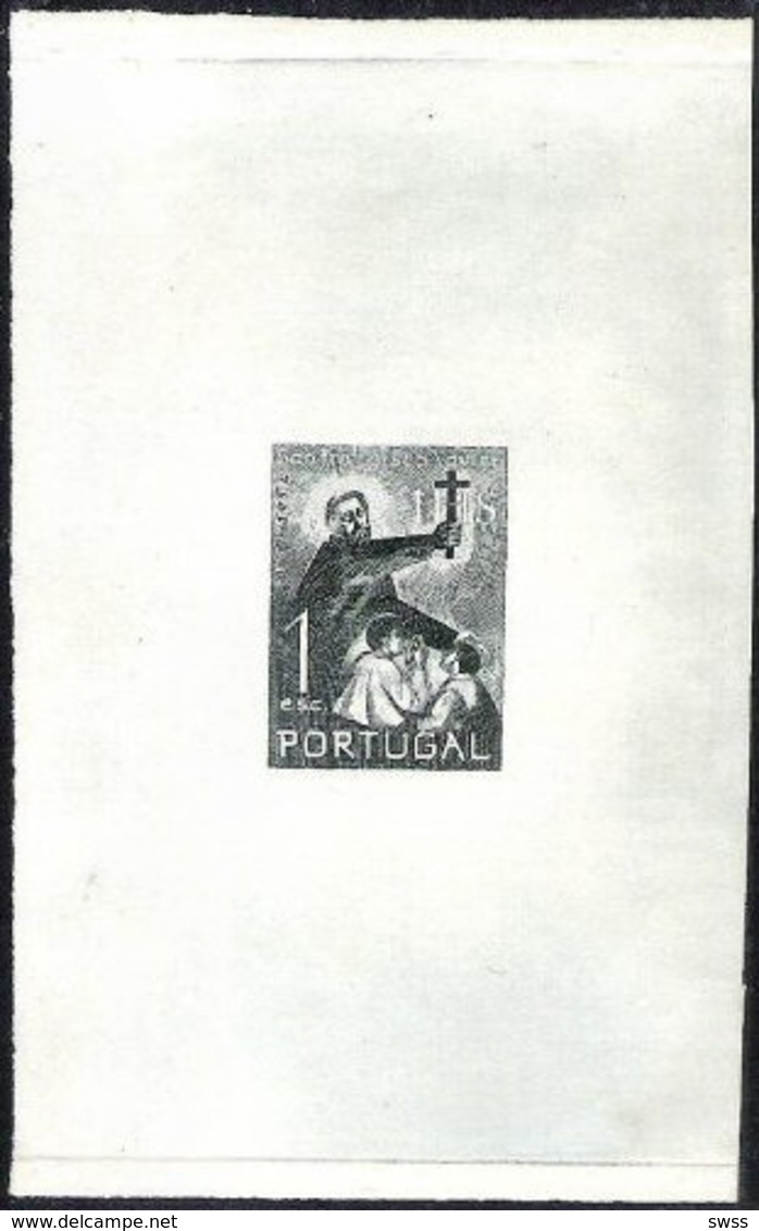 PORTUGAL, 1952, ST. FRANCISCO XAVIER, CE#759,  1$00, BLACK AND WHITE, ARTIST PROOF, SCARCE (VF) - Unused Stamps