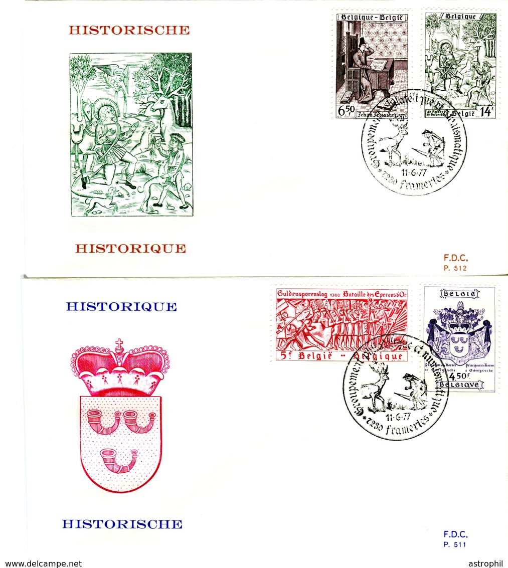 14177438 Belgium 19770611 Frameries Historique St-HUbert 2fdc Cob1856-59 - 1971-1980