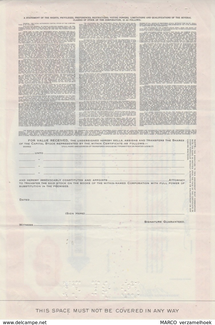 Aandeel-warrant GM General Motors Corporation 100 Shares 1955 - Transports