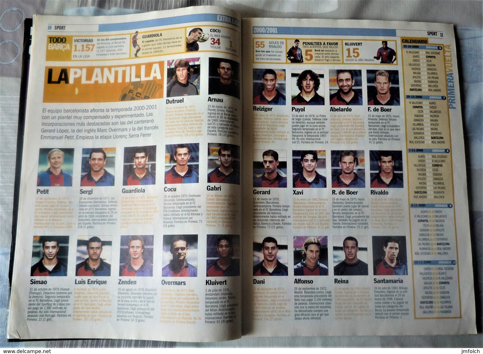 SUPLEMENTO ESPECIAL LIGA 2000-2001.  DEL DIARIO SPORT - [4] Tematica