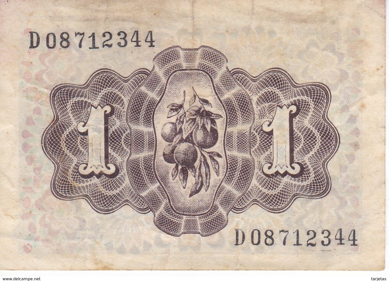 BILLETE DE ESPAÑA DE 1 PTA DEL AÑO 1948 SERIE D - DAMA DE ELCHE  (BANKNOTE) - 1-2 Pesetas