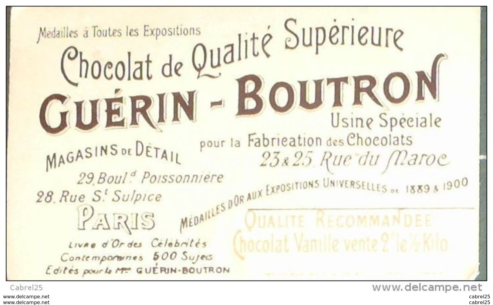 Chromo GUERIN BOUTRON-France-DE COURCEL BARON Ambassadeur ST PETERSBOURG-387 - Guerin Boutron