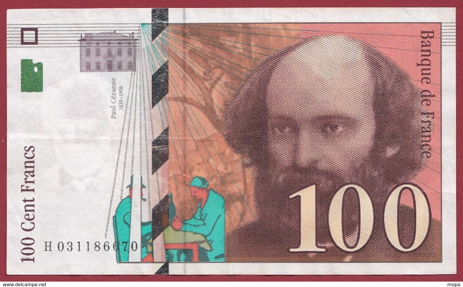 100 Francs "Cézanne" 1997 ----TTB+----ALPH.H. Numéro .031186670 - 100 F 1997-1998 ''Cézanne''