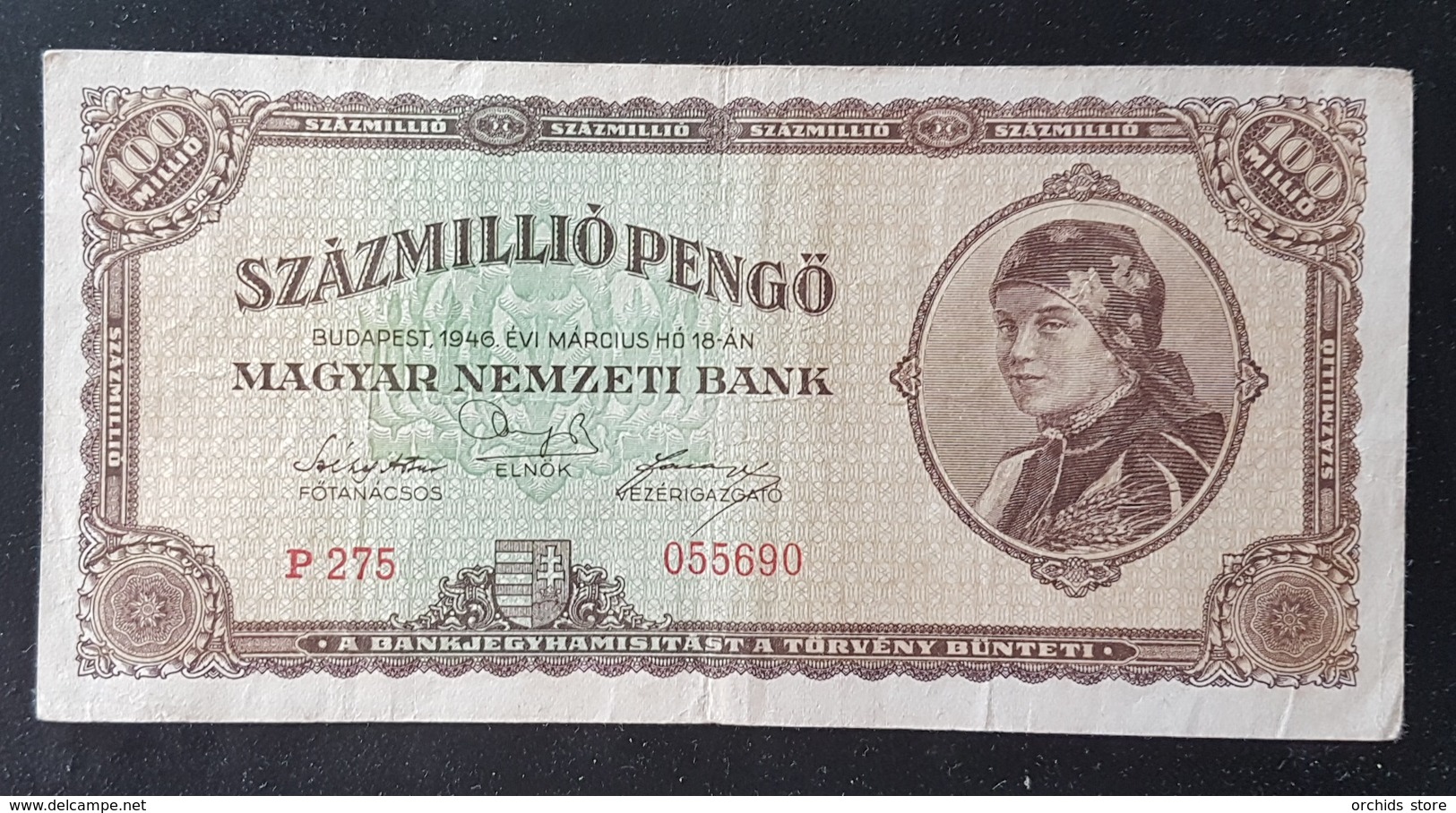 EM0407 - Hungary 100,000,000 100 Million Pengo Banknote P.124 1946 - Hongarije