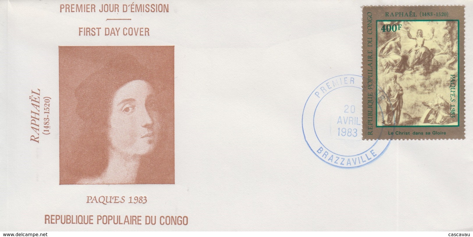 Enveloppe  FDC  1er  Jour   CONGO   Oeuvre  De   RAPHAËL   1976 - FDC