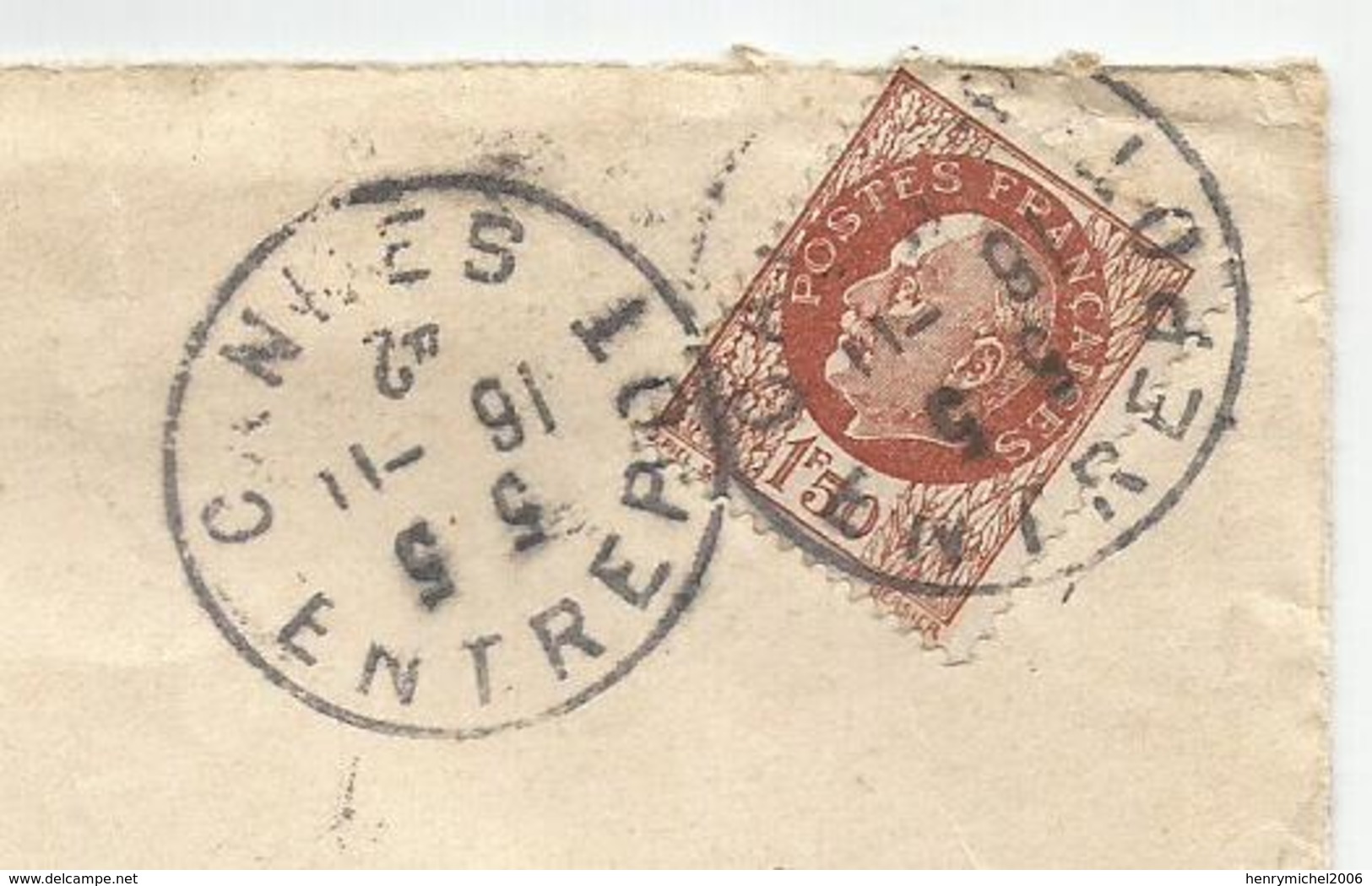 Marcophilie Lettre Cannes Cachet Entrepot  Pour Chataumard Au Grès  Orange 84 Vaucluse 1942 - Guerre De 1939-45