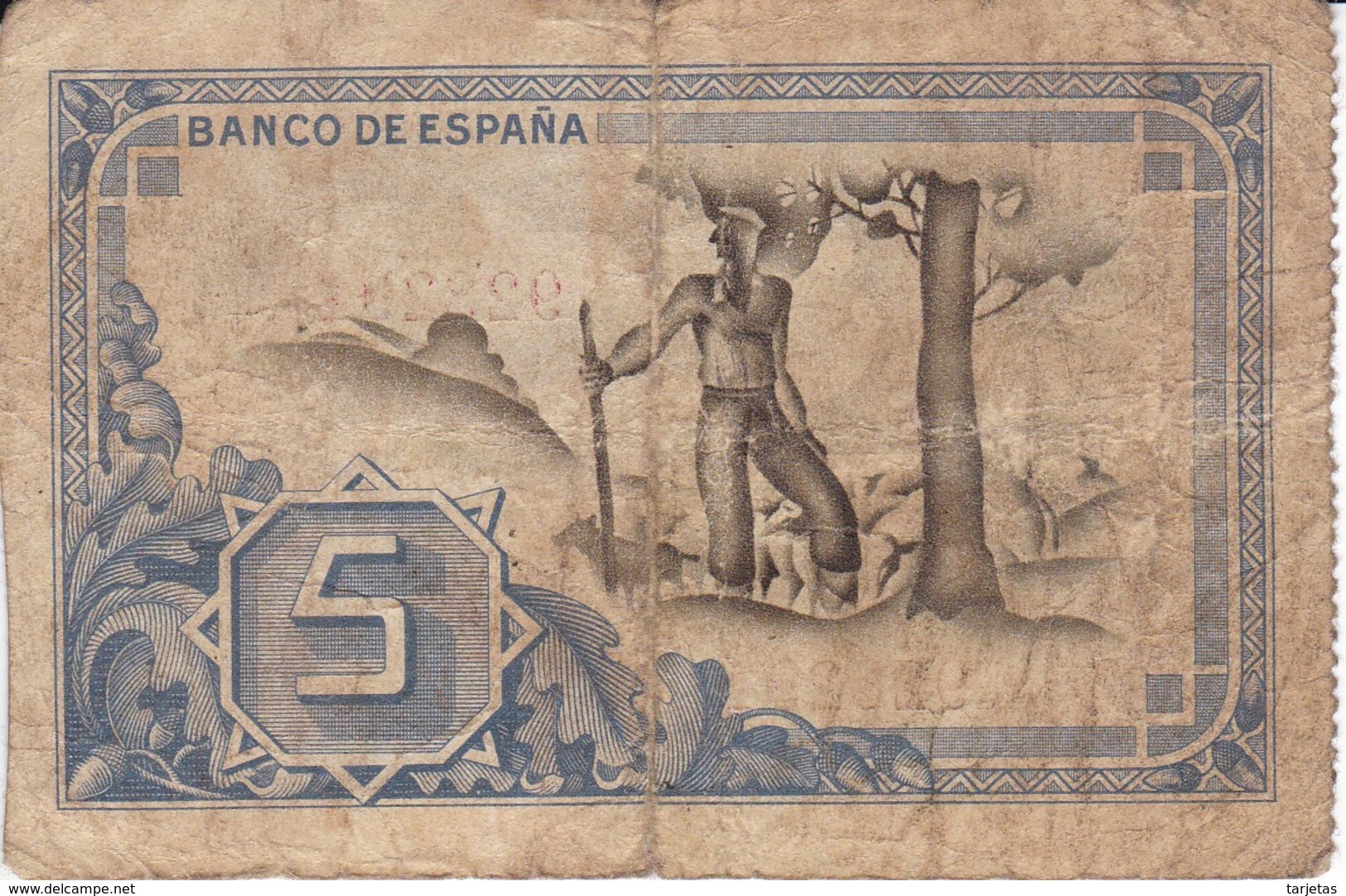 BILLETE DE ESPAÑA 5 PTAS DEL BANCO DE BILBAO 1937 - FIRMA BANCO VIZCAYA (BANKNOTE) - 5 Peseten