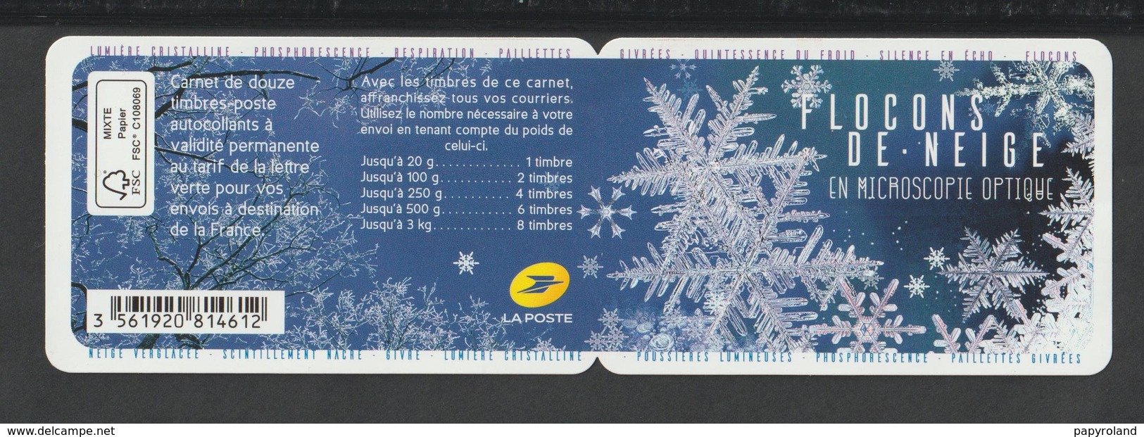 CARNETS COMMÉMORATIFS -  BC 1629  -   2018 -  Flocons De Neige     - Neuf Et Non Plié - Autoadhésifs - Commemorrativi