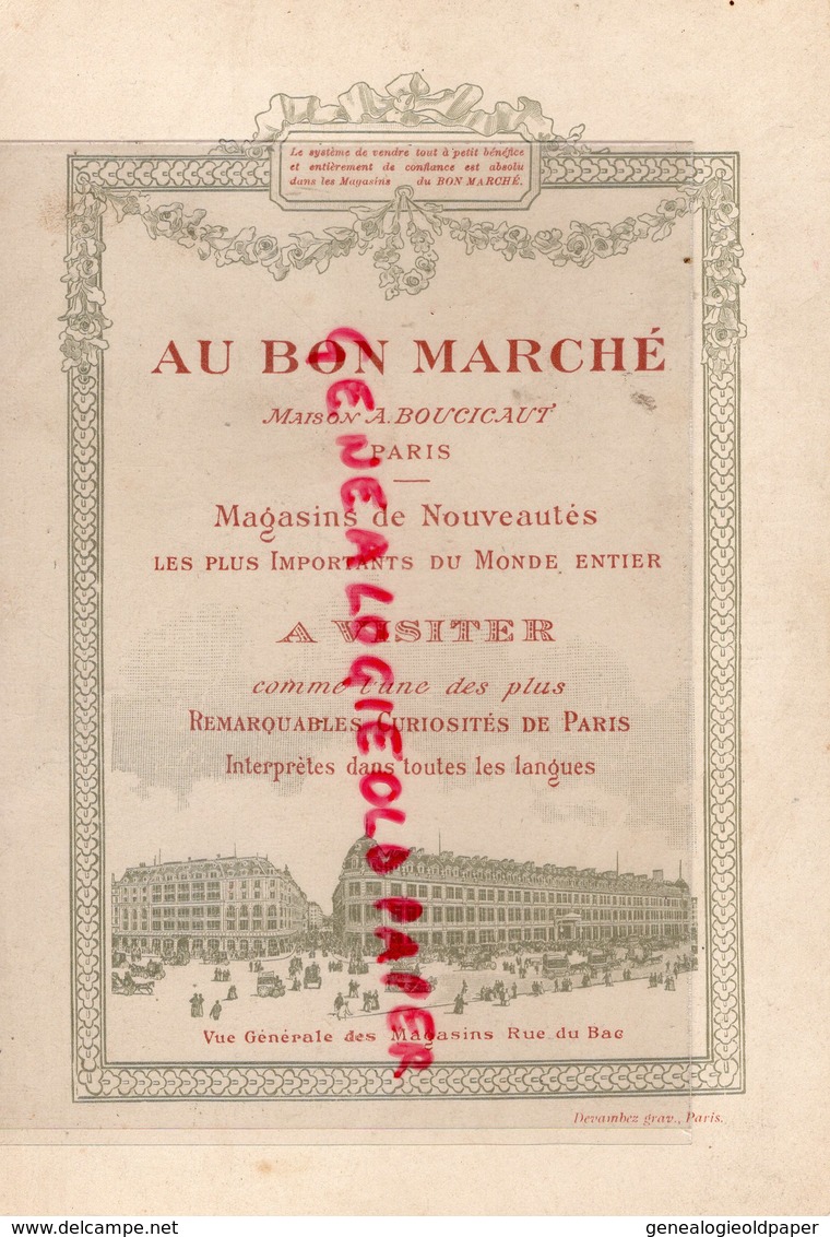 GRAND CHROMO CARTON AU BON MARCHE -MAISON BOUCICAUT-PARIS- LE PASSEUR DE RUISSEAUX-PETITS METIERS MAURICE LELOIR - Au Bon Marché