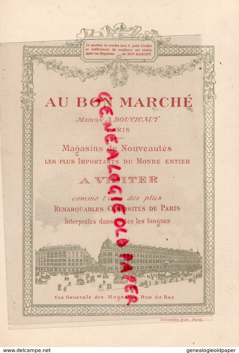 GRAND CHROMO CARTON AU BON MARCHE -MAISON BOUCICAUT-PARIS- LE COIFFEUR -PETITS METIERS ILLUSTRATEUR MAURICE LELOIR - Au Bon Marché