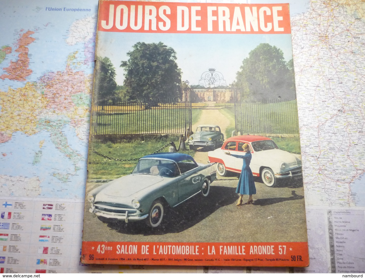 Jour De France N°99 6 Octobre 1956 43-e Salon De L'automobile : La Famille Aronde 57 / Maurice Chevallier / Margaret - Gente