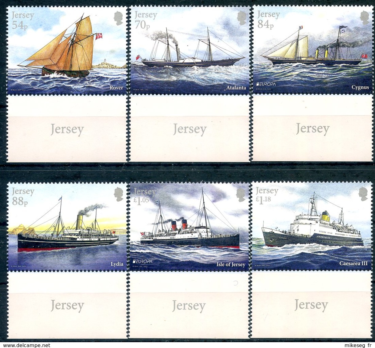 Europa 2020 - Jersey - Mail Ships (série Complète 6 Timbres Dont 2 Europa) ** - 2020