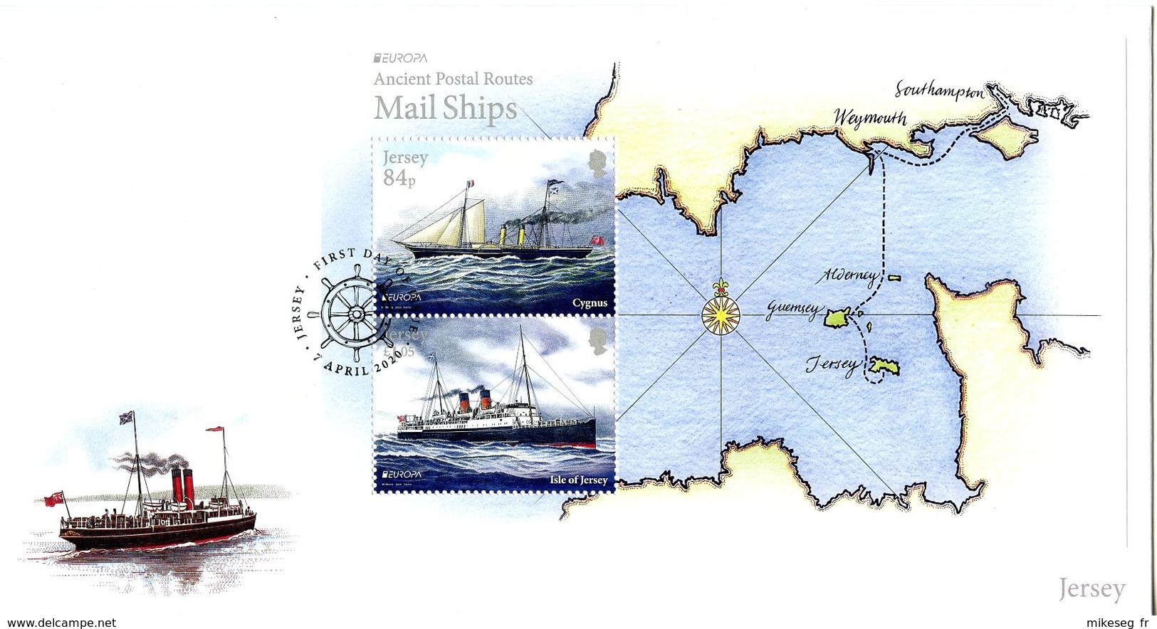 Europa 2020 - Jersey - Mail Ships FDC Feuillet (Cygnus & Isle Of Jersey) ** - 2020