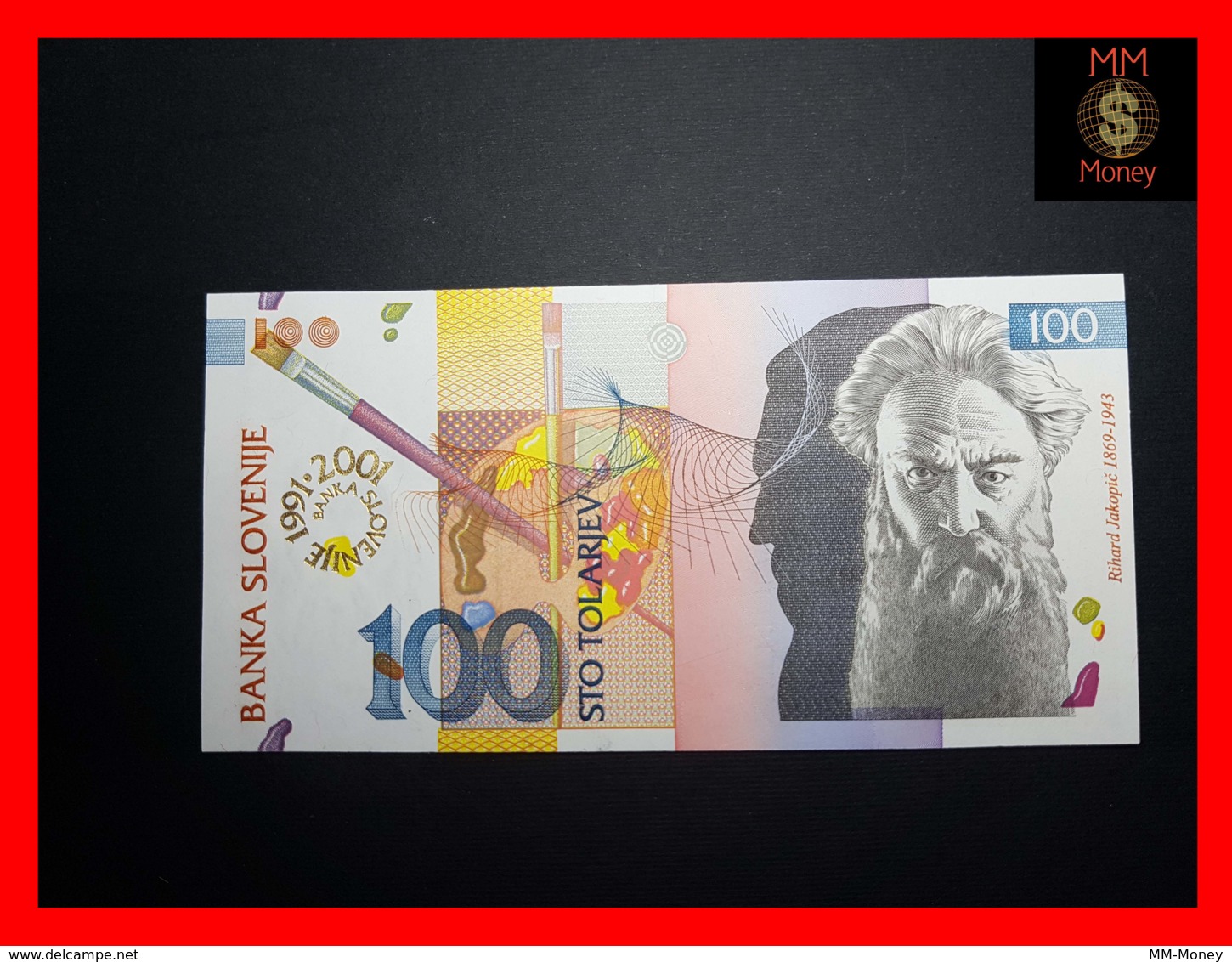 SLOVENIA 100 Tolarjev 2001  P. 25 *COMMEMORATIVE*  RARE  UNC - Slovenië