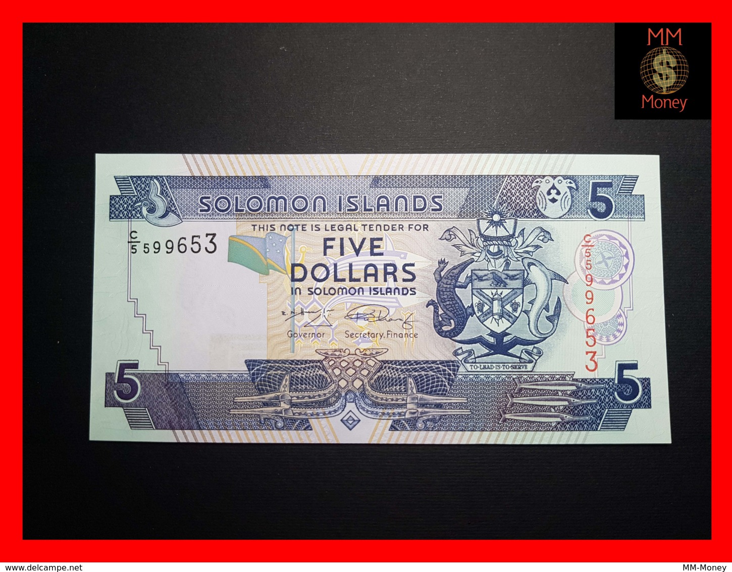 SOLOMON 5 $  2004  P. 26  Sig. 9    UNC - Solomon Islands