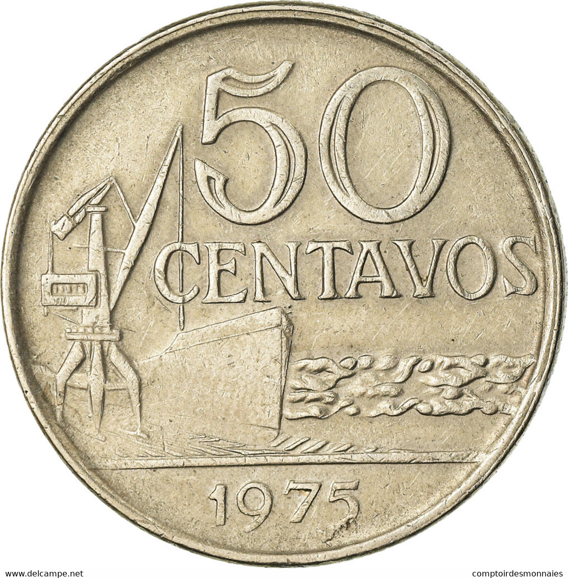 Monnaie, Brésil, 50 Centavos, 1975, TTB, Copper-nickel, KM:580a - Brésil