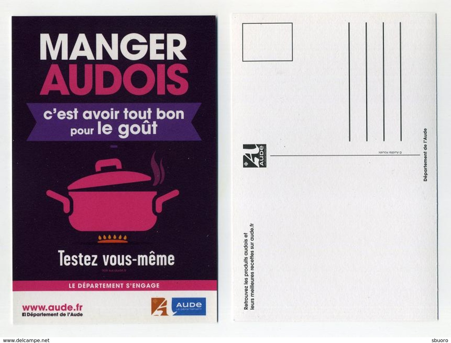 CP Pub - Manger Audois C'est Avoir Tout Bon Pour Le Goût - Aude, Occitanie, France - Reclame