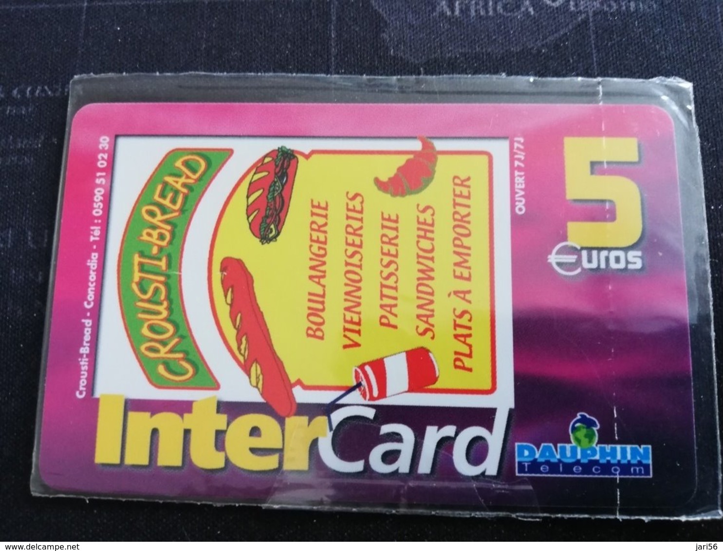 Caribbean Phonecard St Martin French INTERCARD  5 EURO  CROUSTI BREAD  TIRAGE 1000X  MINT NO 125  **1757** - Antillen (Frans)