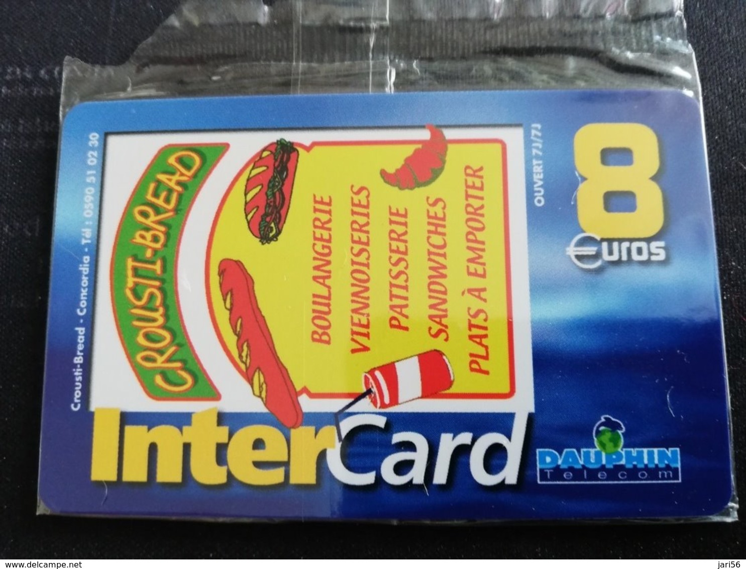 Caribbean Phonecard St Martin French INTERCARD  8 EURO  CROUSTI BREAD  TIRAGE 1000X  MINT NO 111  **1758** - Antillen (Frans)