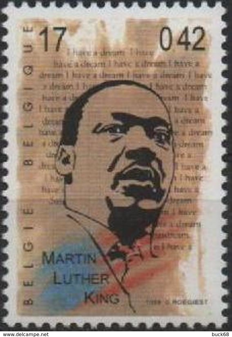 BELGIQUE 2860 (COB 2863) ** MNH Pasteur Martin Luther KING Apôtre De La Non-violence Et De La Paix USA Etats-Unis - Martin Luther King