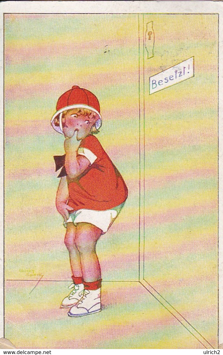 AK Künstlerkarte Chicky Spark - Besetzt - Mädchen Vor Toilette - Humor - M. Gladbach 1920 (49588) - Spark, Chicky