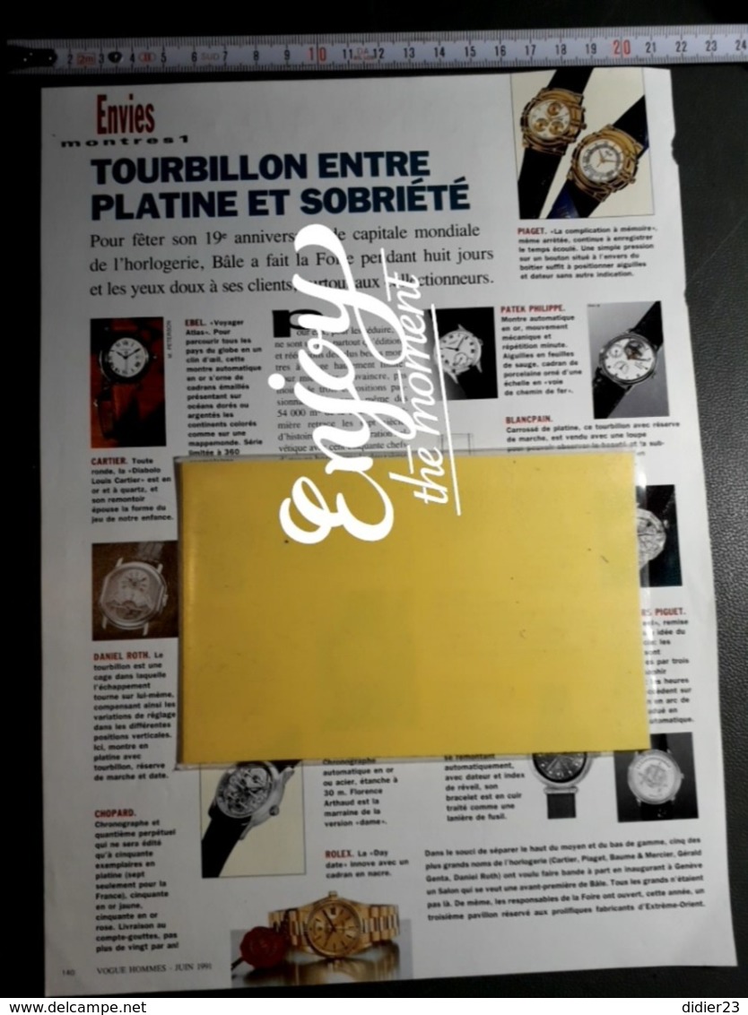 COUPURE DE PRESSE ET MAGAZINE  HORLOGERIE MONTRES DOCUMENTATION - Otros & Sin Clasificación