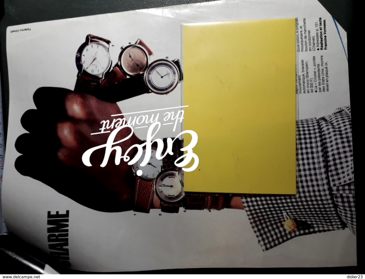 COUPURE DE PRESSE ET MAGAZINE  HORLOGERIE MONTRES DOCUMENTATION