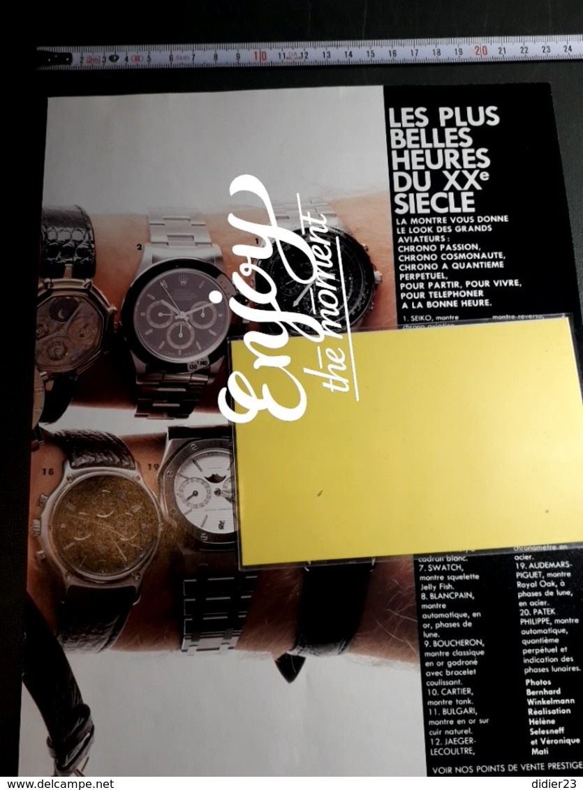 COUPURE DE PRESSE ET MAGAZINE  HORLOGERIE MONTRES DOCUMENTATION