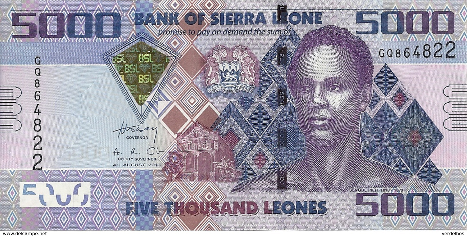 SIERRA LEONE 5000 LEONES 2013 UNC P 32 B - Sierra Leone