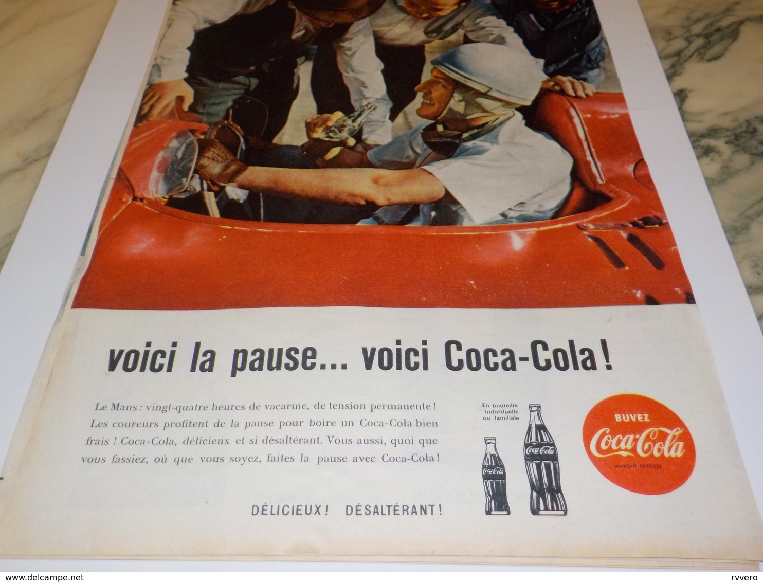 ANCIENNE PUBLICITE VOICI LA PAUSE COCA COLA 1960 - Affiches Publicitaires