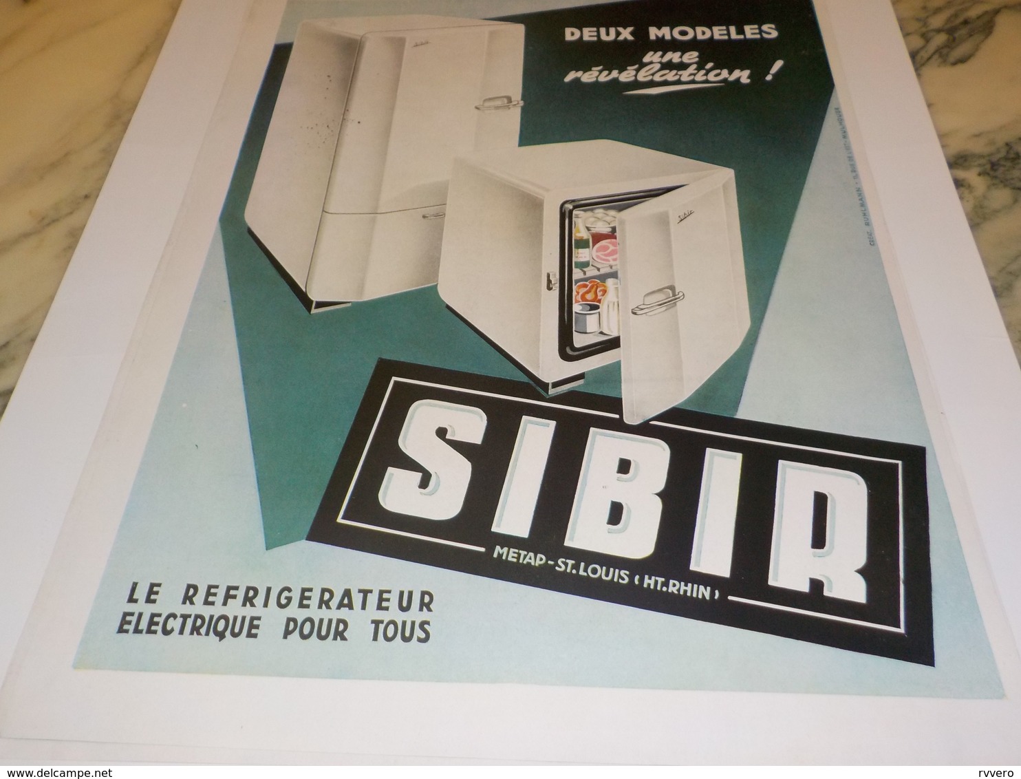 ANCIENNE PUBLICITE REVELATION REFRIGERATEUR SIBIR 1951 - Autres Appareils