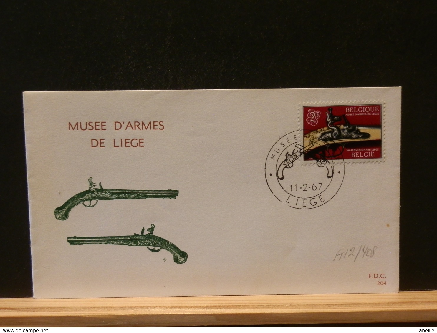 A12/408  FDC   BELGE - Shooting (Weapons)