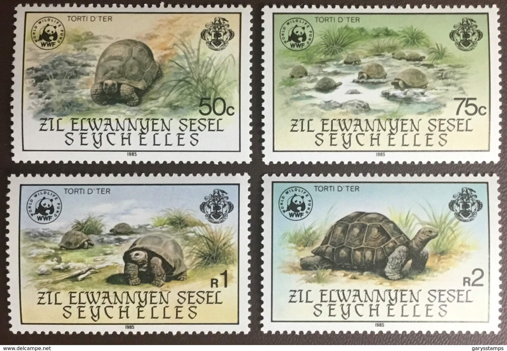 Seychelles Zil Elwannyen Sesel 1985 WWF Giant Tortoises MNH - Other & Unclassified