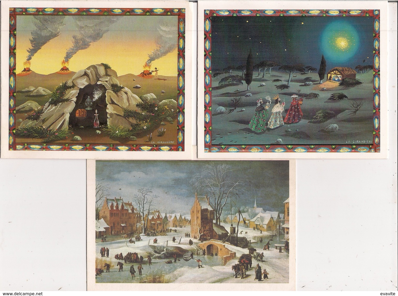 Lot De 6 CP Doubles Colorées  -  Thèmes Différents   Paysage, Noël      à Voir.... - Otros & Sin Clasificación