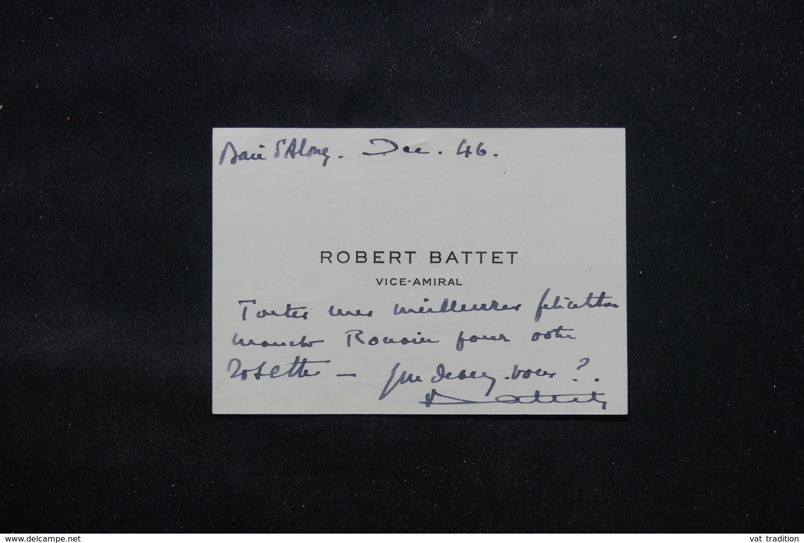FRANCE - Enveloppe + Contenu Du Vice Amiral Battet ( En Baie D'Along ) Pour Saïgon En 1946 Et Redirigé - L 59592 - Poste Navale