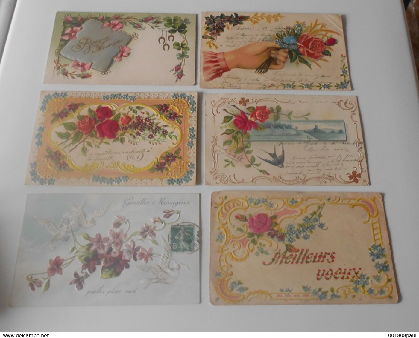 Lot 16 Cartes Postales Fantaisies Gaufrée - Fleurs - Plantes - Autres & Non Classés
