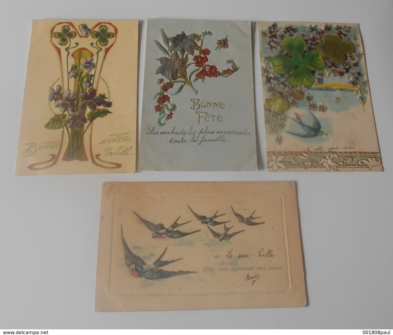 Lot 16 Cartes Postales Fantaisies Gaufrée - Fleurs - Plantes - Autres & Non Classés