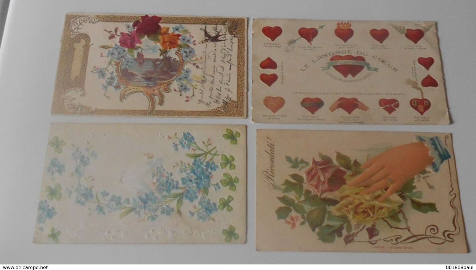 Lot 15 Cartes Postales Fantaisies Gaufrée - Fleurs - Plantes - Autres & Non Classés