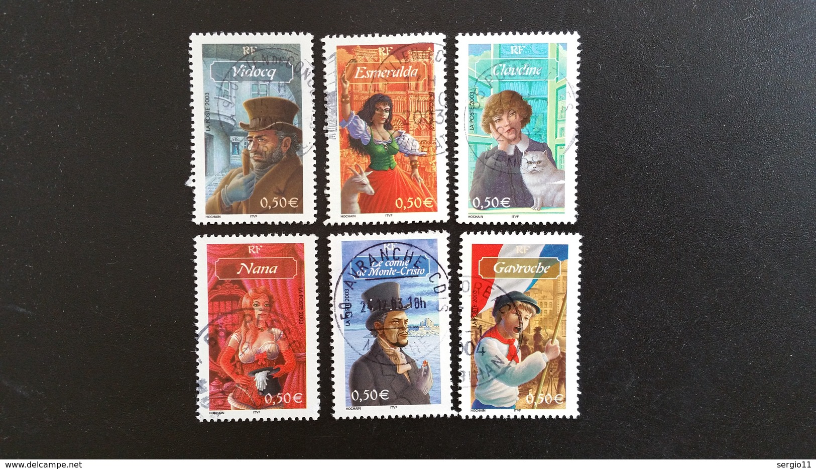 Timbre Oblitérés Série Complète Oblit Ronde N° YetT - 3588 à 3593 - Personnage De La Littérature Française - Année 2003 - Used Stamps