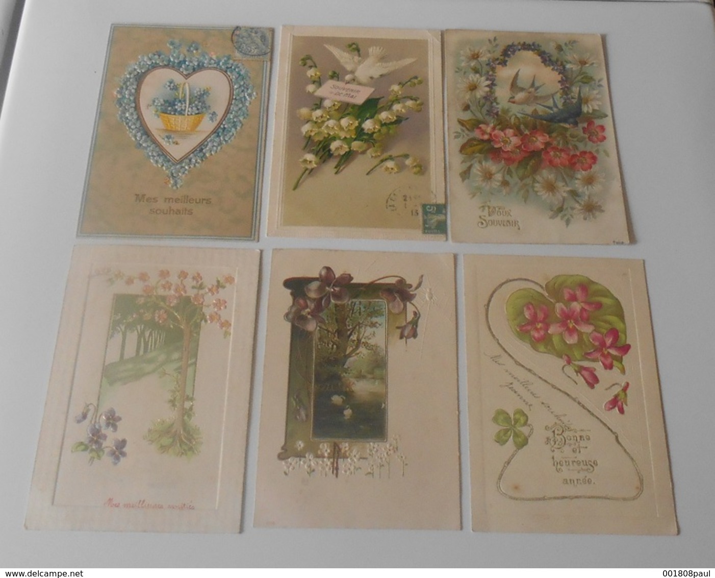 Lot 15 Cartes Postales Fantaisies Gaufrée - Fleurs - Plantes - Autres & Non Classés