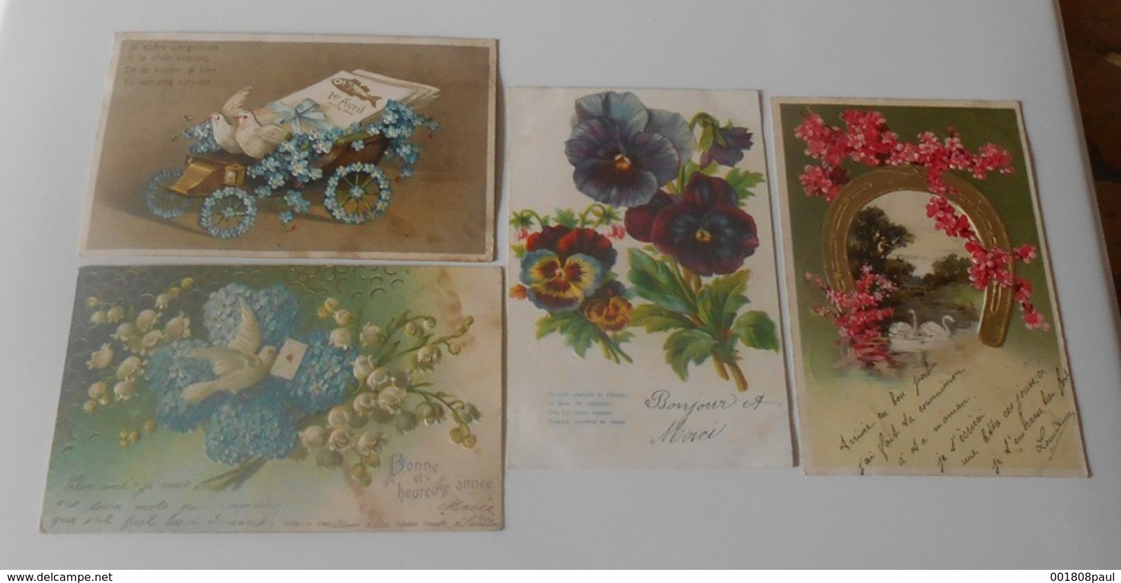 Lot 18 Cartes Postales Fantaisies Gaufrée - Fleurs - Plantes - Autres & Non Classés