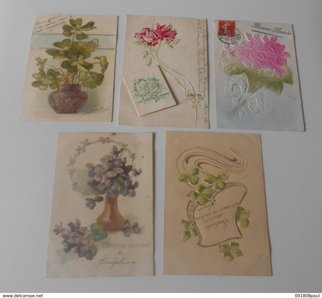 Lot 18 Cartes Postales Fantaisies Gaufrée - Fleurs - Plantes - Autres & Non Classés