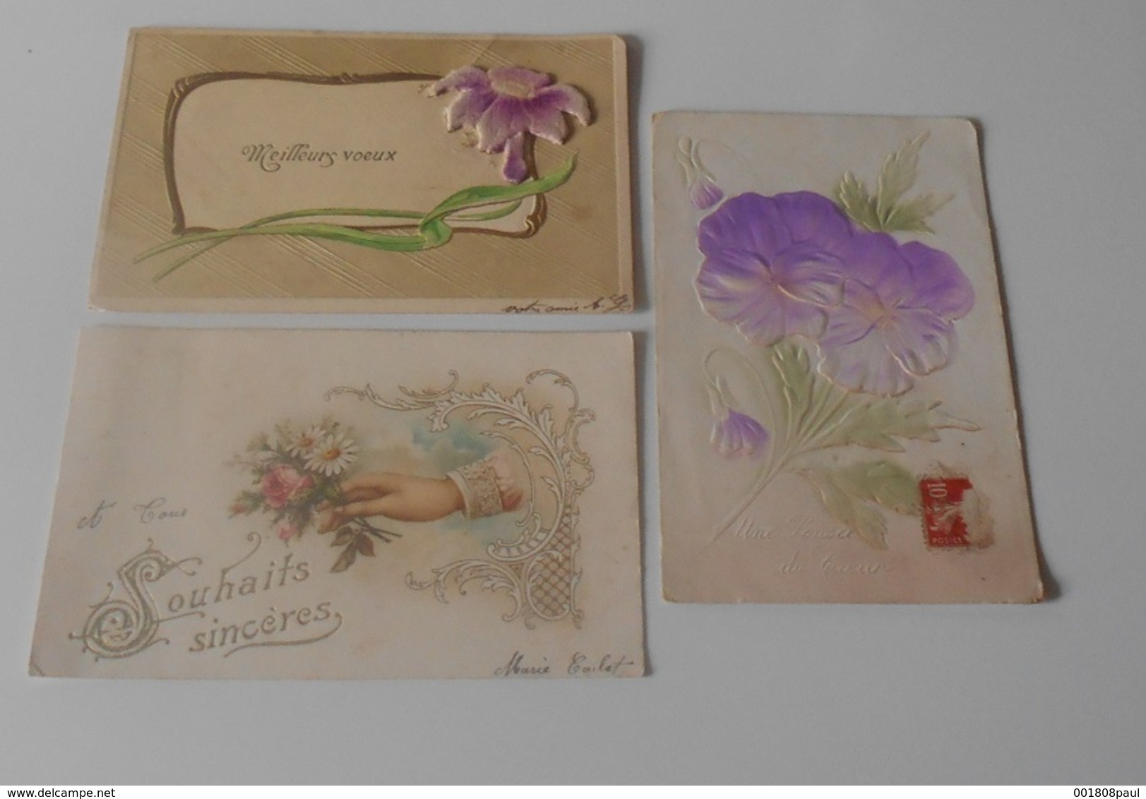 Lot 18 Cartes Postales Fantaisies Gaufrée - Fleurs - Plantes - Autres & Non Classés