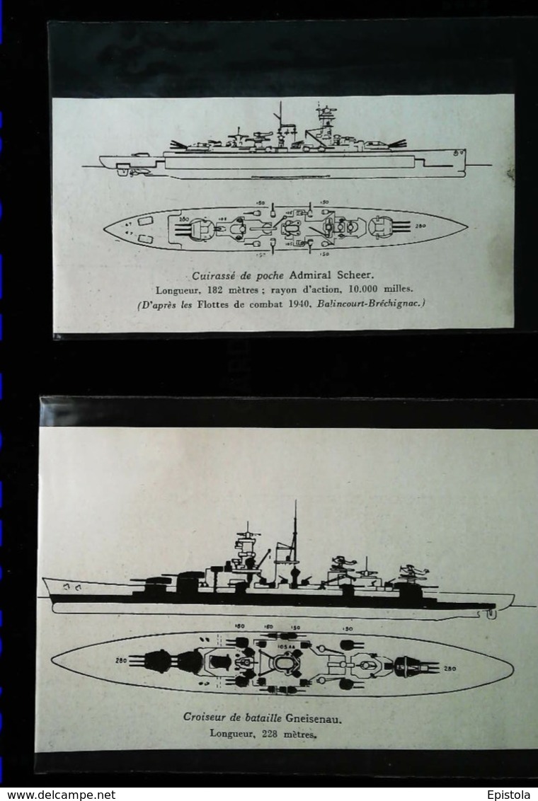 Navire De Guerre - Plans Cuirassé "SCHEER" Et Croiseur "GNEISENAU"  -  2 Coupures De Presse (illustration) De 1940 - Other Plans