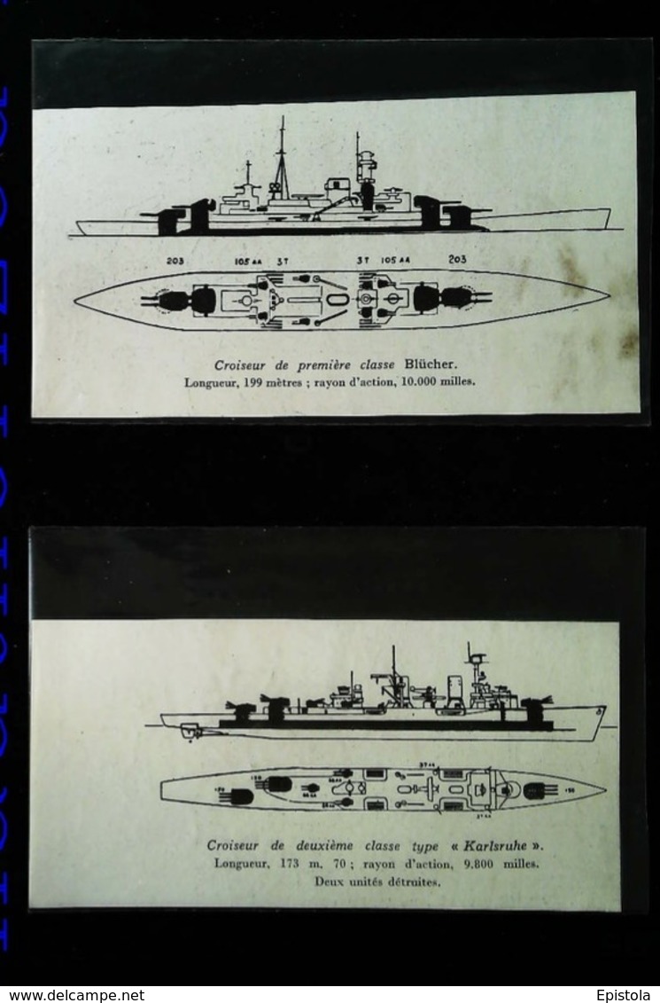 Navire De Guerre - Plans Croiseur "KARLSRUHE" Et Croiseur "BLUCHER"  -  2 Coupures De Presse (illustration) De 1940 - Other Plans